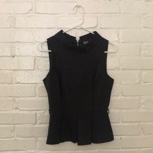 Zip up peplum top with belt loops 0 XS